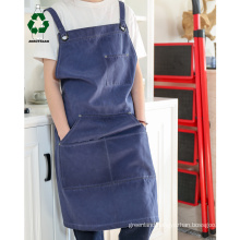 Recycled Apron Cross Back Adjustable Barbecue Apron Multi Pockets Tool Rpet apron Full Bib with Chunky Eyelets